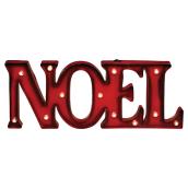 Battery-Operated Noel Wall Decoration - 12 LED - Red - 21