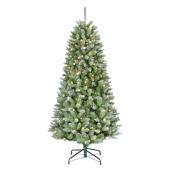 Célébrations BY Landon & Co. GIVRE, 6-ft Pre-Lit Slim Artificial Christmas Tree with 250  LED lights