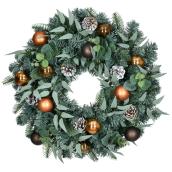 Celebrations by L&CO 20-in Christmas Wreath with Bronze Ornaments and Pine Cones