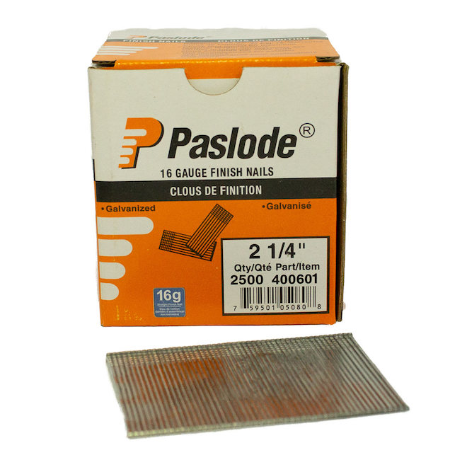 Paslode Finish Nails - Galvanized - 16 Gauge - 2 1/4-in - 25-Pack