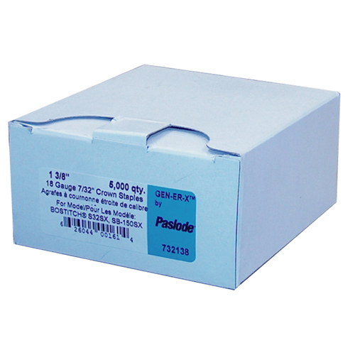 Agrafes de finition Paslode, calibre 18, pointes de 5/8 po L. x couronne de 7/32 po l., 5000 par paquet