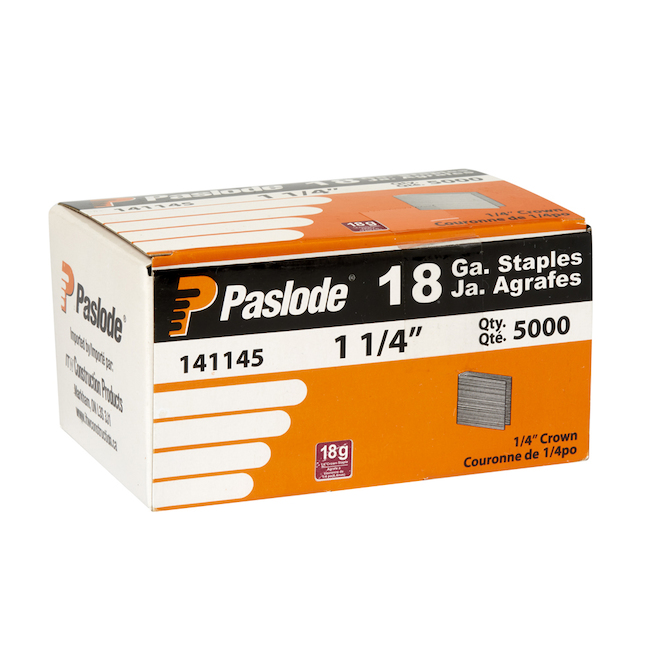 Agrafes à couronne Paslode 1/4 po,  18CA, 1 1/4 po, Bte/5000