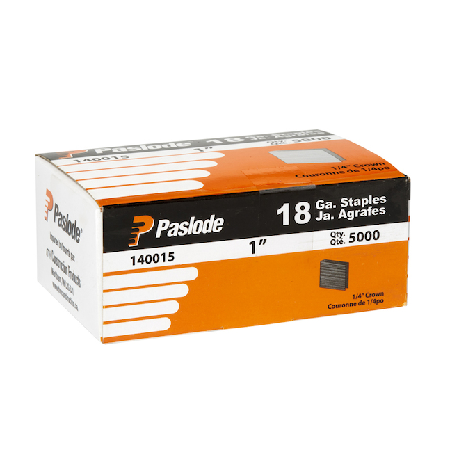 Agrafes à couronne Paslode 1/4 po,  18CA, 1 po, Bte/5000