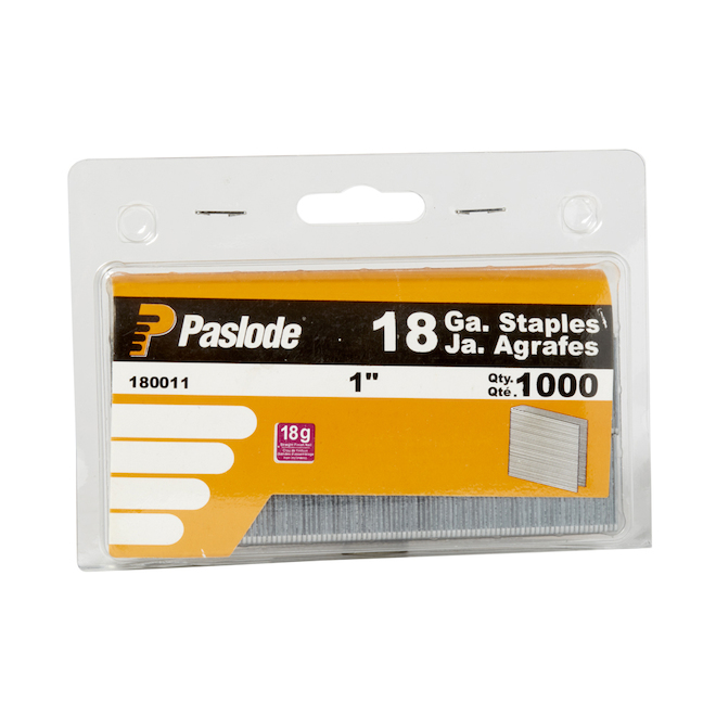 Agrafes galvanisées Paslode 18CA, 1 po, Pqt/1000