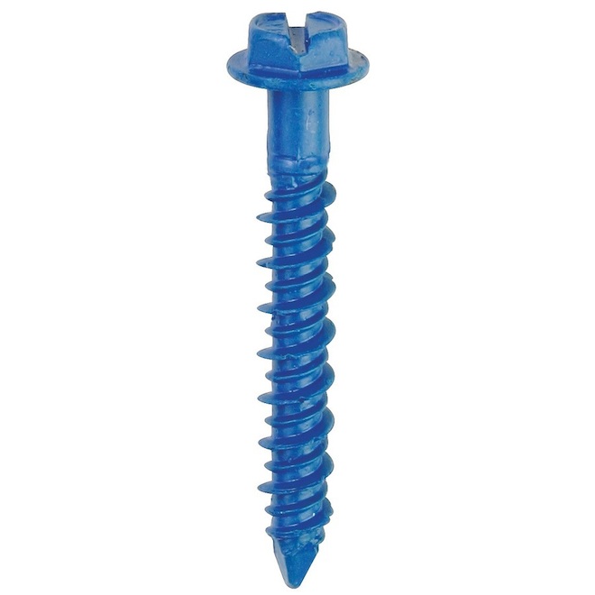 Buildex 3/16-in Blue Hex Washer-Head Slotted Concrete Screws