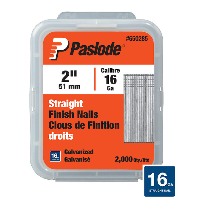 Paslode 16 Gauge 2-in Galvanized Straight Finish Nails Box of 2000