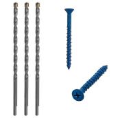 Buildex Tapcon 3/16 x 2-1/4" Phillips Drive Flat Head Concrete Anchors in Blue - 225pc