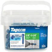 Buildex Tapcon 1/4 x 1-1/4" Slotted Hex Head Concrete Anchor in Blue - 225pc