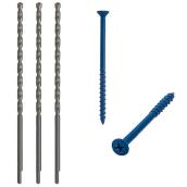 Buildex Tapcon 3/16 x 2-3/4" Slotted Hex Head Concrete Anchor in Blue - 225pc