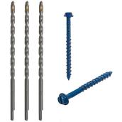 Buildex Tapcon 3/16 x 3-1/4" Slotted Hex Head Concrete Anchor in Blue - 225pc