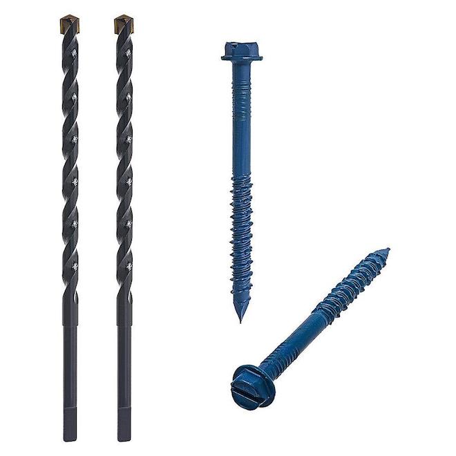 Buildex Tapcon 1/4 x 1-1/4" Phillips Drive Flat Head Concrete Anchors in Blue - 225pc