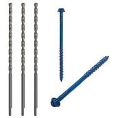 Buildex Tapcon 3/16 x 2-1/4" Slotted Hex Head Concrete Anchor in Blue - 225pc