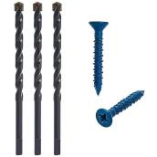 Buildex Tapcon 3/16 x 3-1/4" Phillips Drive Flat Head Concrete Anchors in Blue - 225pc