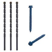 Buildex Tapcon 1/4 x 2-3/4" Slotted Hex Head Concrete Anchor in Blue - 150pc