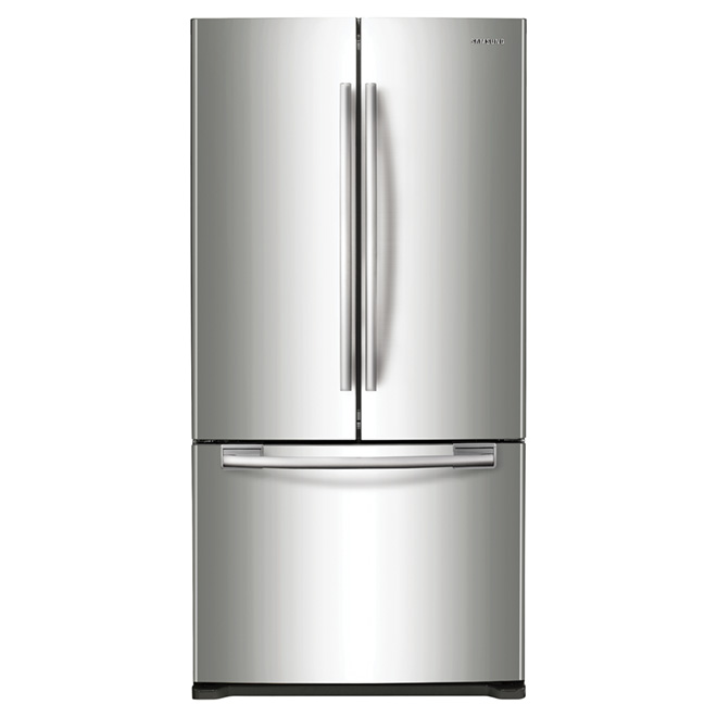 Réfrigérateur à portes françaises Samsung, 33 po, 17,5 pi³, acier  inoxydable RF18HFENBSR