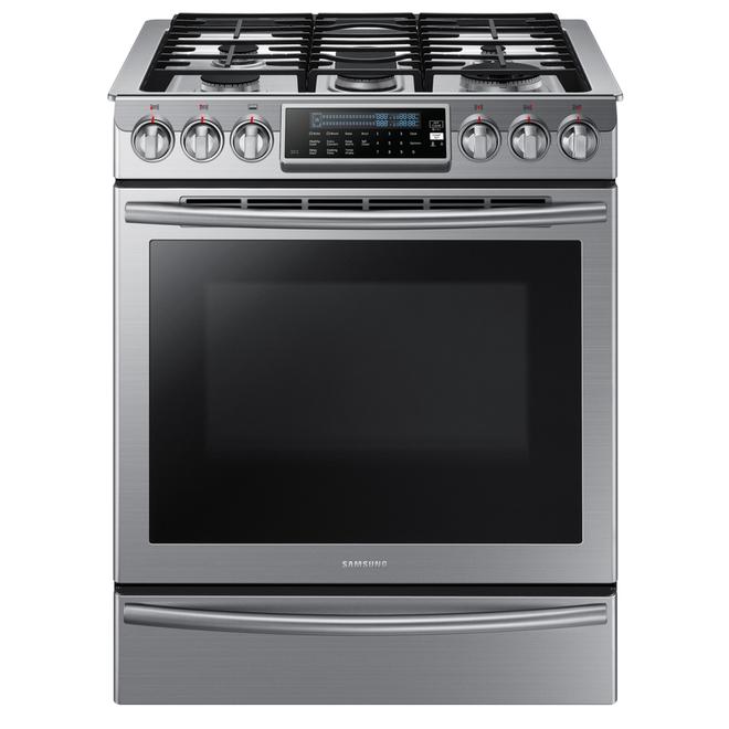 Samsung 30in 5Burner 5.8cu ft SelfCleaning with Steam True Convection Gas Range (Stainless