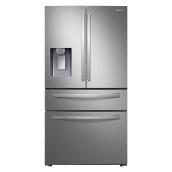 Réfrigérateur à congélateur inférieur de haute qualité par Samsung, 4 portes, Wi-Fi, 36 po, 28 pi³, acier inoxydable