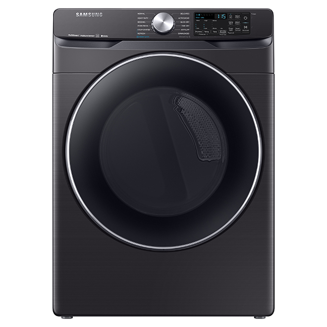 Samsung Smart Electric Dryer with Steam Sanitize+ - 7.5-cu ft - Black Stainless Steel