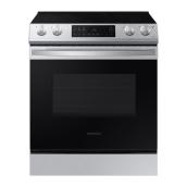 Samsung Slide-In Wi-Fi-Connected Voice-Controlled Electric Range - 30-in - 6.3-cu ft - Stainless Steel