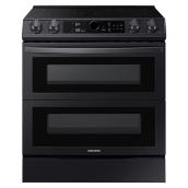 Samsung Air Fry True Convection 30-in 6.3 cu. ft. Black Stainless Steel Slide-in Range with Flex Duo