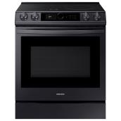 Samsung Slide-In Induction Range with Air Fry and Wi-Fi Connection - 30-in - Black Stainless Steel