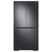 Réfrigérateur à 4 portes Flex Samsung 36 po, 22,8 pi³, à profondeur comptoir avec centre de boissons, inox noir