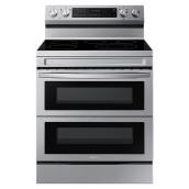 Samsung Smooth Surface 5-Element 6.3-cu ft Air Fry Double Oven Electric Range Stainless Steel (30-in)