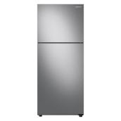 Réfrigérateur à congélateur supérieur 28 po Samsung, refroidissement complet, porte réversible, 16 pi³, acier inoxydable