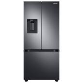 Samsung 30-in Wi-Fi Connectivity Water Dispenser 22-cu ft Black Stainless Steel French-Door Refrigerator