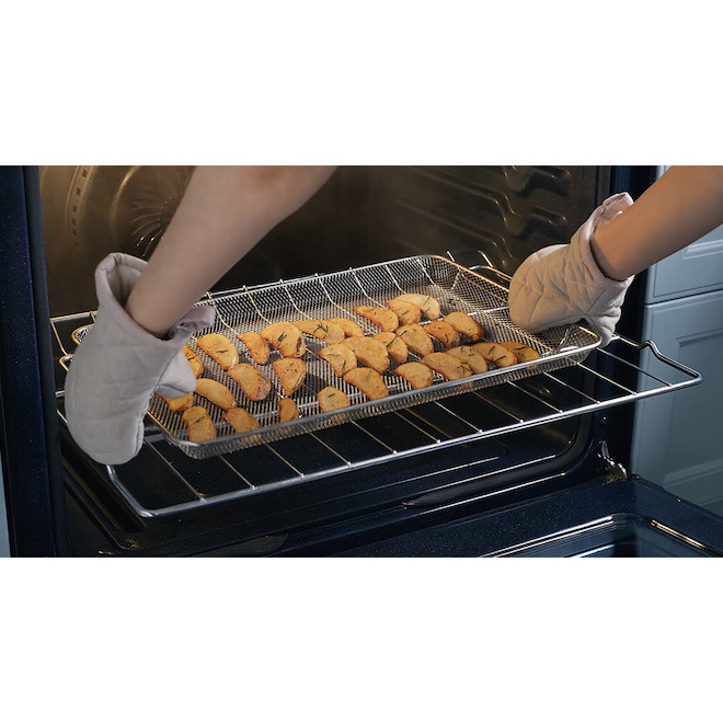 Plateau pour friteuse à air universel Samsung pour cuisinière à gaz et électrique de 30 po (acier inoxydable)