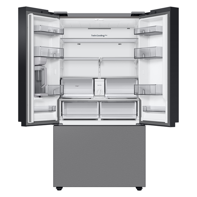 Réfrigérateur à portes françaises Bespoke par Samsung 24 pi³ inox résistant aux empreintes