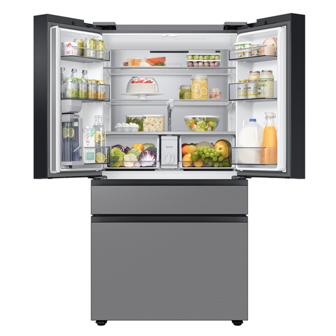 Samsung Bespoke 28.9-cu. ft. 4-Door Standard-Depth (Fingerprint Resistant Stainless Steel) Energy Star Certified