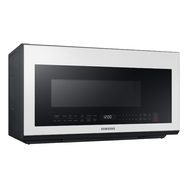 Samsung Bespoke 2.1-cu. ft. Over-the-Range Microwave with Sensor Cooking Controls (Fingerprint-Resistant White)