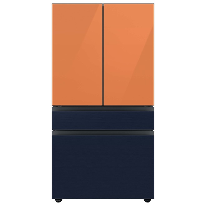 Panneau de tiroir FlexZone pour réfrigérateur à 4 portes Bespoke par Samsung, acier inoxydable, bleu marine