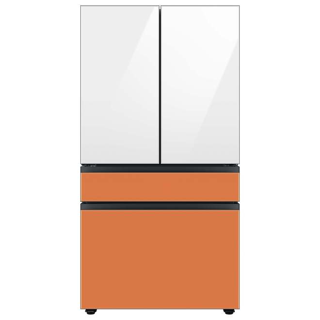 Samsung Bespoke Freezer Drawer Panel for 4-Door Refrigerator - Glass - Clementine - 35.63 x 22.25 x 1.25-in