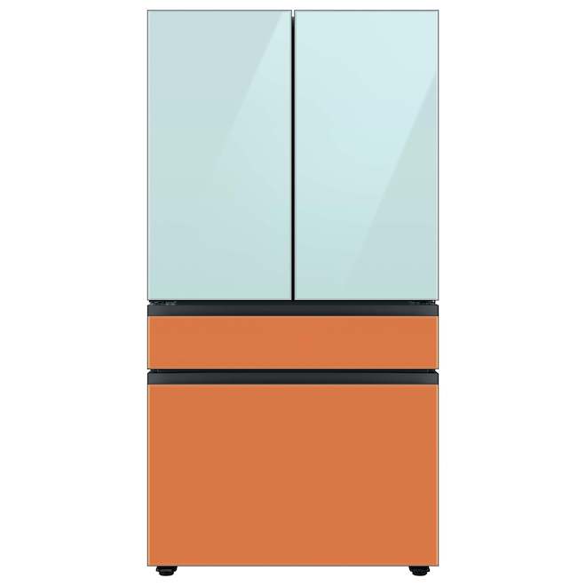 Samsung Bespoke Freezer Drawer Panel for 4-Door Refrigerator - Glass - Clementine - 35.63 x 22.25 x 1.25-in