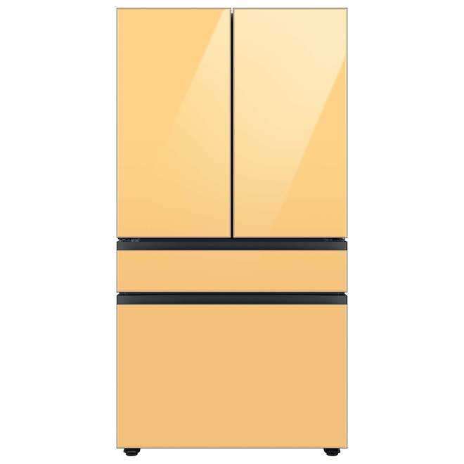 Panneau supérieur pour réfrigérateur 4 portes Bespoke de Samsung, verre, jaune soleil levant, 17,63 x 35,5 x 0,75 po