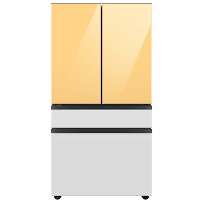 Panneau supérieur pour réfrigérateur 4 portes Bespoke de Samsung, verre, jaune soleil levant, 17,63 x 35,5 x 0,75 po