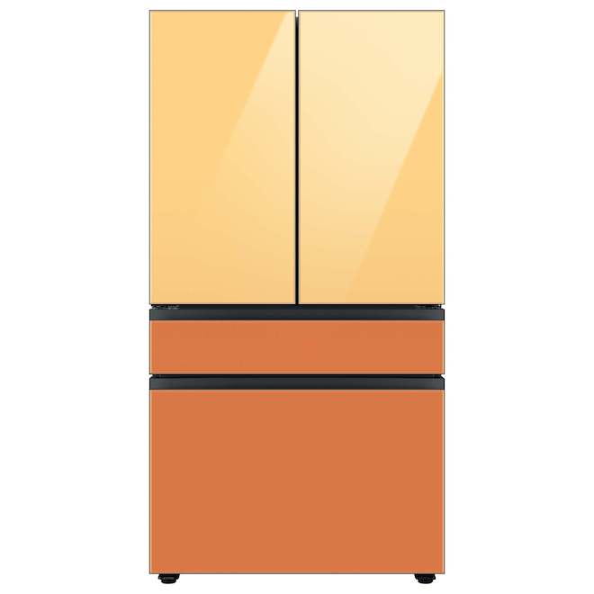 Panneau supérieur pour réfrigérateur 4 portes Bespoke de Samsung, verre, jaune soleil levant, 17,63 x 35,5 x 0,75 po