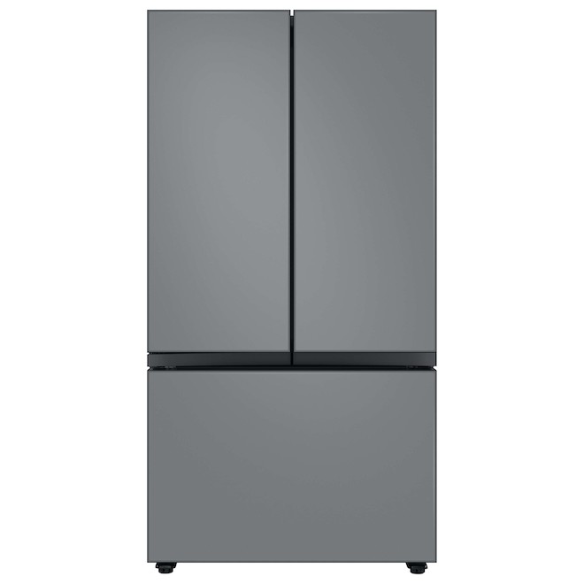 Panneau de tiroir congélateur pour réfrigérateur 3 portes Bespoke de Samsung, verre, gris mat, 35,63 x 23,5 x 1,25 po