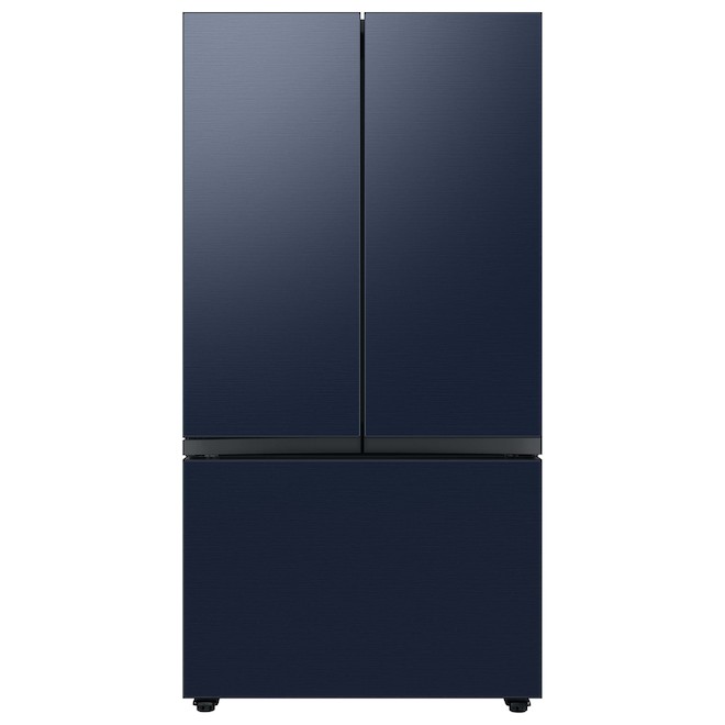 Panneau de tiroir congélateur pour réfrigérateur à 3 portes Bespoke par Samsung, acier inoxydable, bleu marine