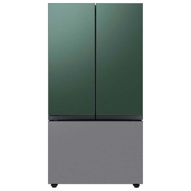 Samsung Bespoke Upper Panel for 3-Door Refrigerator - Stainless Steel - Emerald