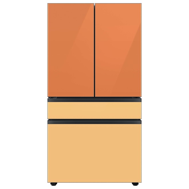 Samsung Bespoke Upper Panel for 4-Door Refrigerator - Glass - Clementine - 17.63 x 35.5 x 0.75-in