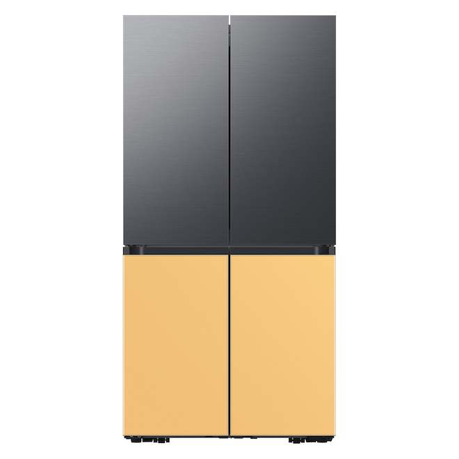 Panneau de porte inférieure pour réfrigérateur à 4 portes Flex Bespoke par Samsung, verre, jaune soleil levant