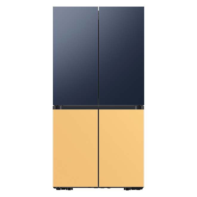 Panneau de porte inférieure pour réfrigérateur à 4 portes Flex Bespoke par Samsung, verre, jaune soleil levant