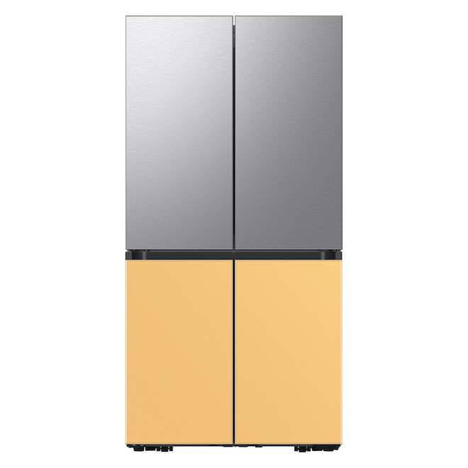 Panneau de porte inférieure pour réfrigérateur à 4 portes Flex Bespoke par Samsung, verre, jaune soleil levant