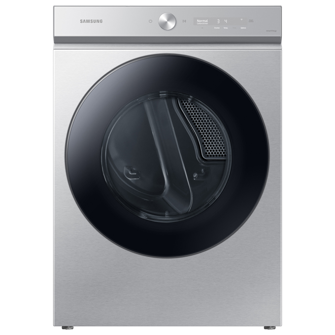 Samsung Bespoke 7.5-cu ft Reversible Side Swing Door Stackable Stainless Steel Electric Dryer