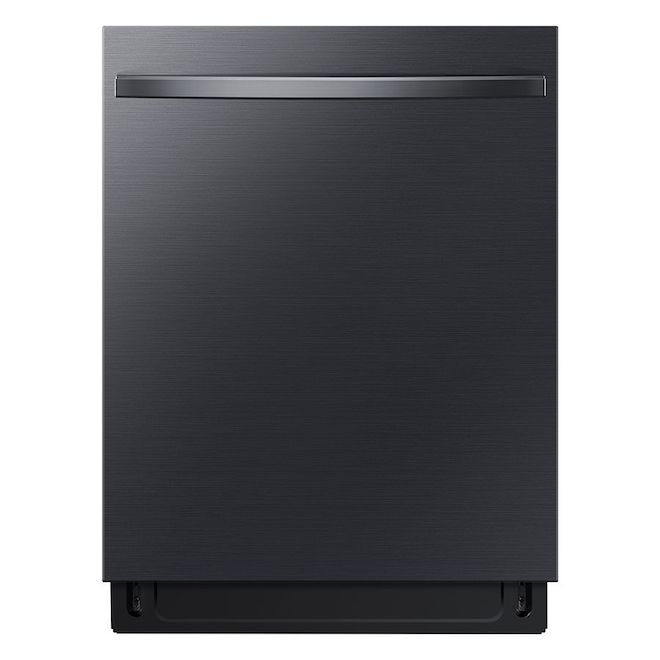 Samsung 24-in Black Matte Steel Built-In Dishwasher with Hidden Controls