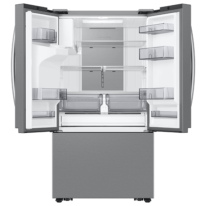 Samsung 36-in Stainless Steel 3-Door French Door Refrigerator with Family Hub and External Ice and Water Dispenser