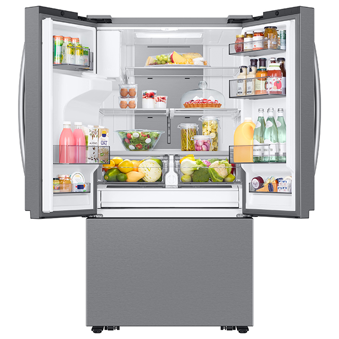 Samsung 36-in Stainless Steel 3-Door French Door Refrigerator with Family Hub and External Ice and Water Dispenser